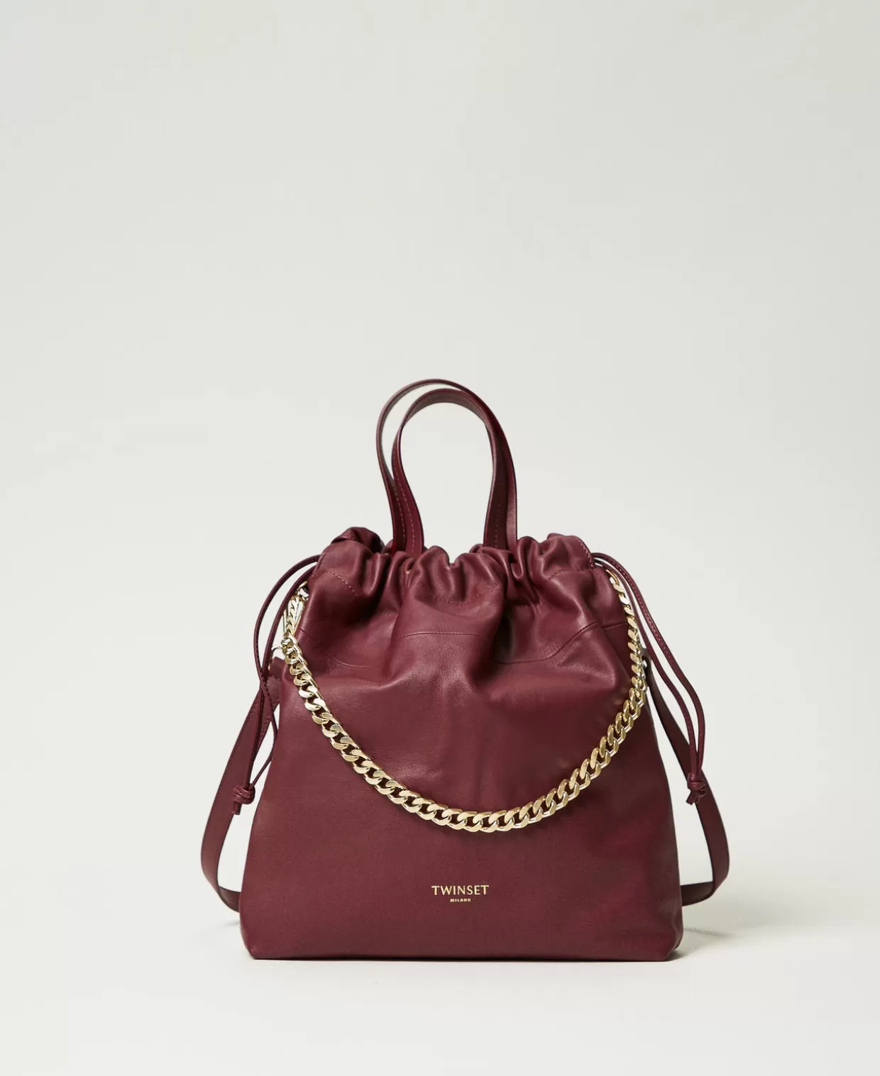 TWINSET Milano Cabas | Sacs Porté Épaule*Cabas Moyen En Cuir Avec Cordon De Serrage