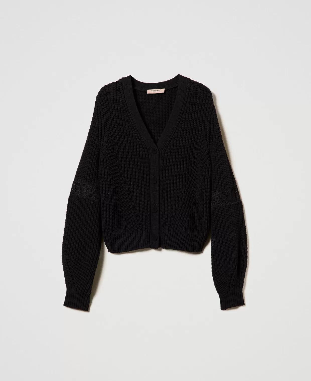 TWINSET Milano Pulls Et Cardigans*Cardigan Côtelé Avec Dentelle