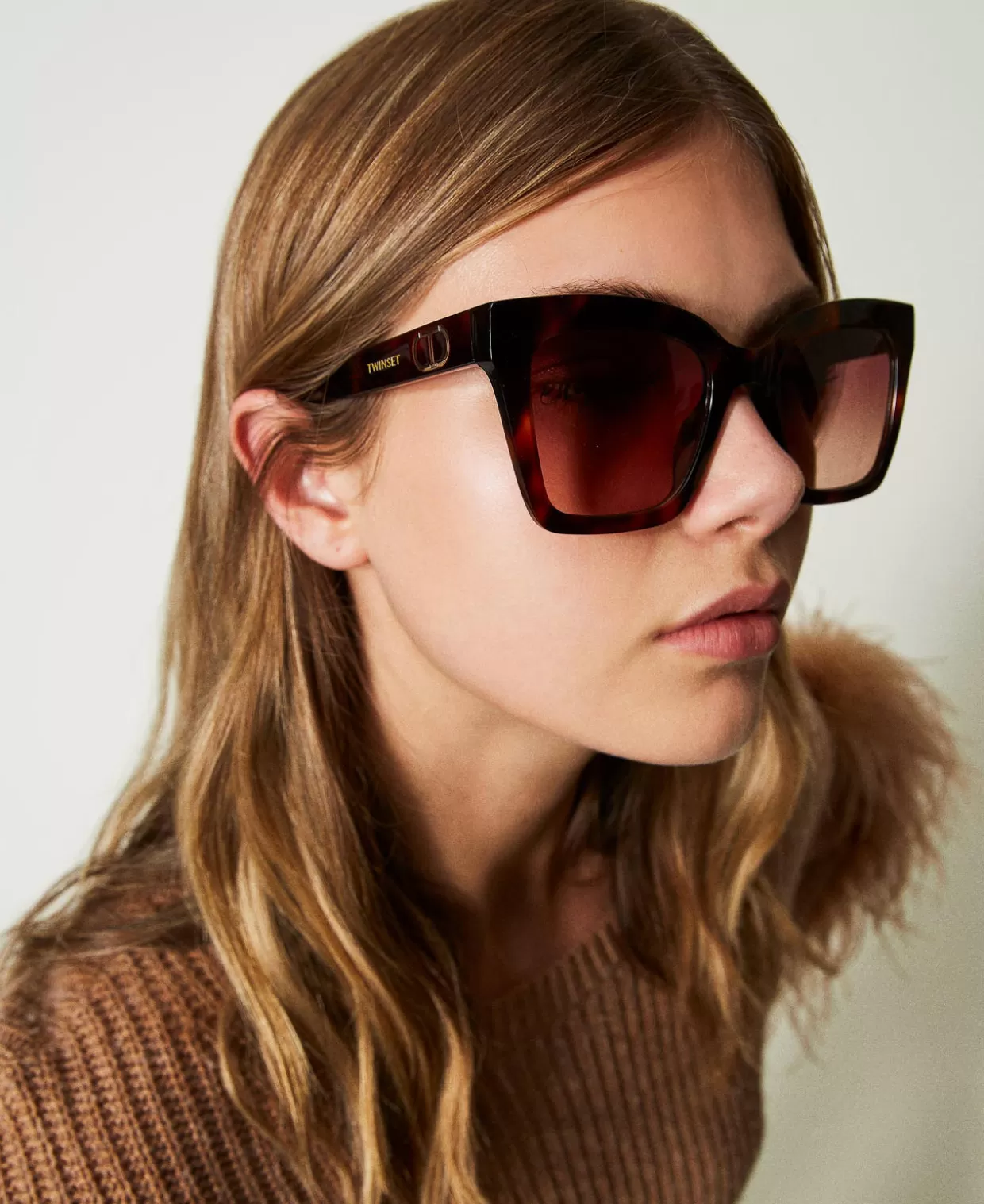 TWINSET Milano Lunettes De Soleil*Lunettes De Soleil Carrées écaille De Tortue