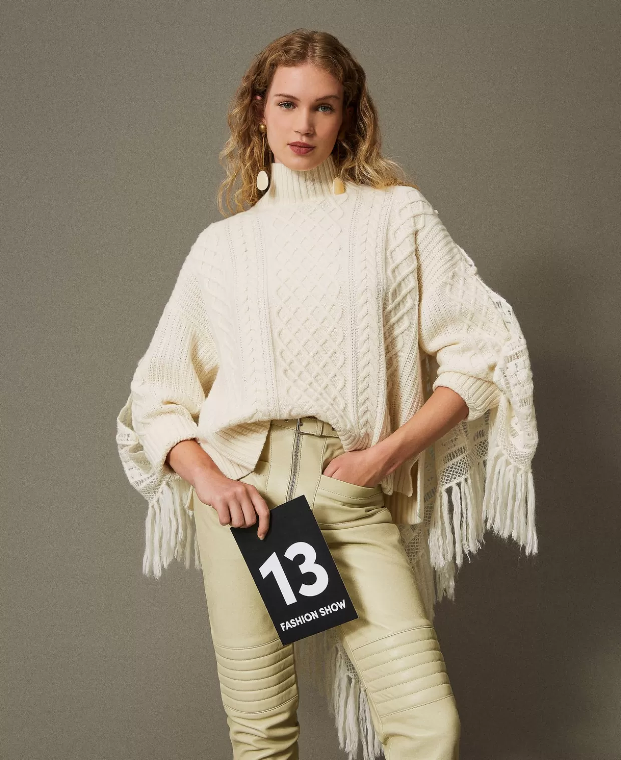 TWINSET Milano Pulls Et Cardigans*Maxi Pull En Laine Mélangée Avec étole