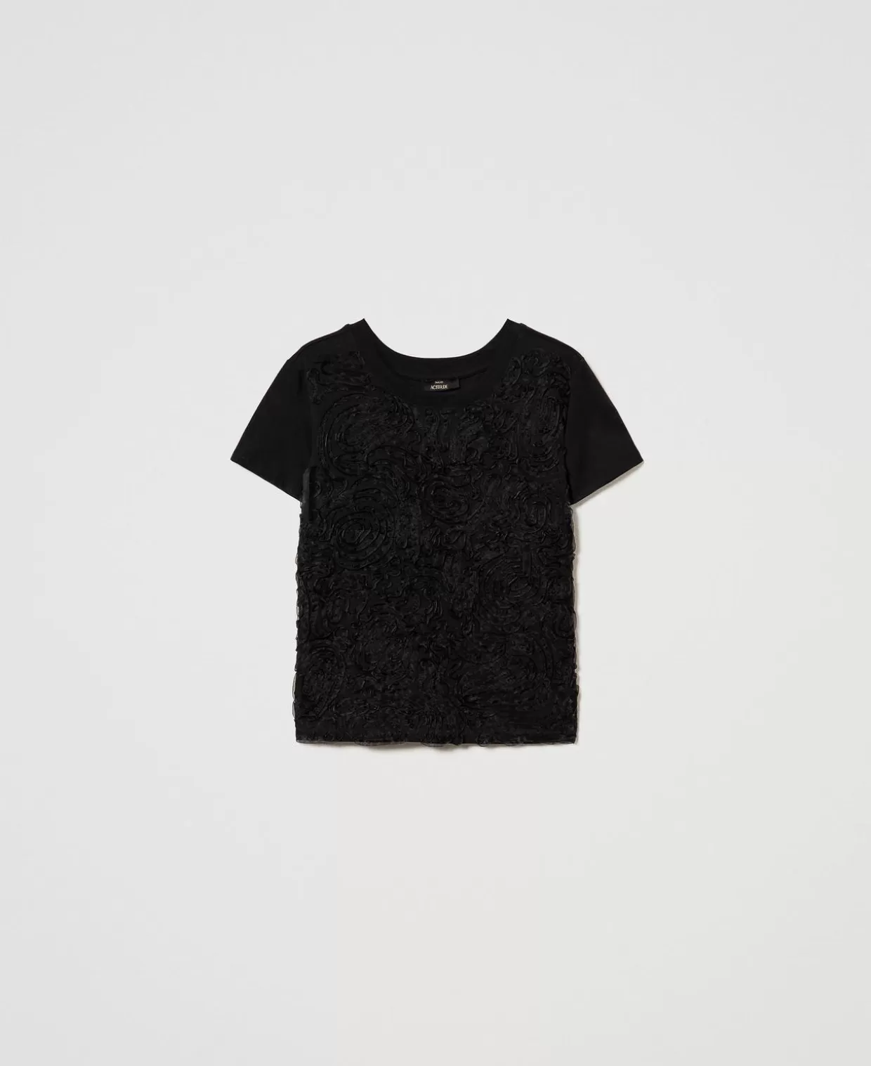 TWINSET Milano T-Shirts Et Tops*T-shirt Avec Broderies En Organza